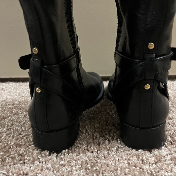 Tory Burch Equestrian Boots Black Leather 6M - Picture 9 of 10